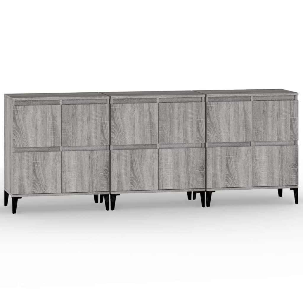 Helloshop26 - Buffet Sideboard Kommode Kleiderschrank Aufbewahrungsmöbel Organizer für Küche Wohnzimmer Lounge 3-teilig 02_0037167