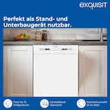 thumbnail of Exquisit START Geschirrspüler 60 cm, 13 Maßgedecke, Unterbaufähig, Startzeitvorwahl, Restlaufanzeige, 7 Spülprogramme, GSP9313-030E weiss