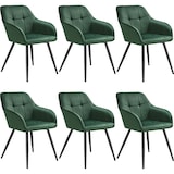 thumbnail of Stuhl Marilyn, Samtoptik, gesteppt  6er Setdunkelgrün/schwarz