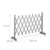 thumbnail of Relaxdays Rankgitter Holz, ausziehbar bis 185 cm, Rankhilfe Kletterpflanzen, Scherengitter freistehend, Garten, grau