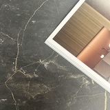 thumbnail of Restootab - Table bistrot 70x70cm marbre samas chants laiton