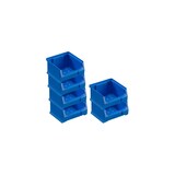 thumbnail of PROREGAL Wandleiste mit 6x Blaue Sichtlagerbox 1.0 mit Abdeckung | HxBxT 6,1x60,5x10cm | Wandhalterung, Kleinteileaufbewahrung, Sortimentsboxhalterung