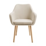 thumbnail of SalesFever poltrona | capa em tecido texturizado | pernas da cadeira em madeira de carvalho | L 62 x P 60 x A 84 cm | bege - natural