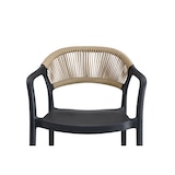 thumbnail of METRO PROFESSIONAL Cadeira de exterior empilhável Laveria, plástico, com braços ,design de corda, preto