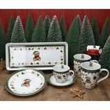 thumbnail of Friend 2x Weihnachts-Kuchenplatte rechteckig Porzellan 35x15,5 cm