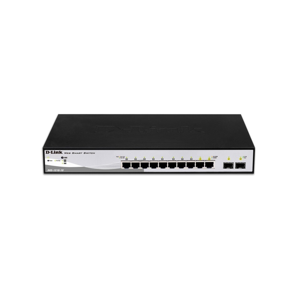 D-Link DGS-1210-10 switch Gestionado L2 Gigabit Ethernet (10/100/1000) 1U Negro, Gris