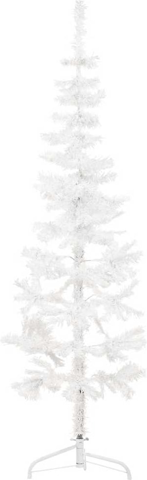 vidaXL Künstlicher Halb-Weihnachtsbaum mit Ständer Schlank Weiß 180 cm