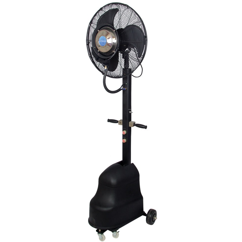 O'FRESH Ventilateur Brumisateur extérieur-Terrasse Haute Performance Noir 180 cm-180W-Autonomie 10h-Recyclage de l'eau