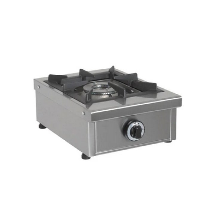 Piano cottura-Fornello gas da banco professionale, con 1 fuoco da 6,5 Kw, Amitek FG65