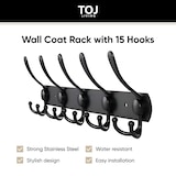 thumbnail of TOJ Living Wandkapstok – 15 haken – 45 cm – RVS – Mat zwart – Muurkapstok