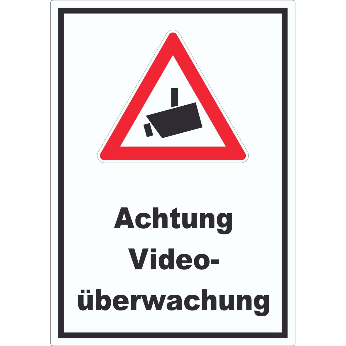 Achtung Videoüberwachung Aufkleber A6 (105x148mm)