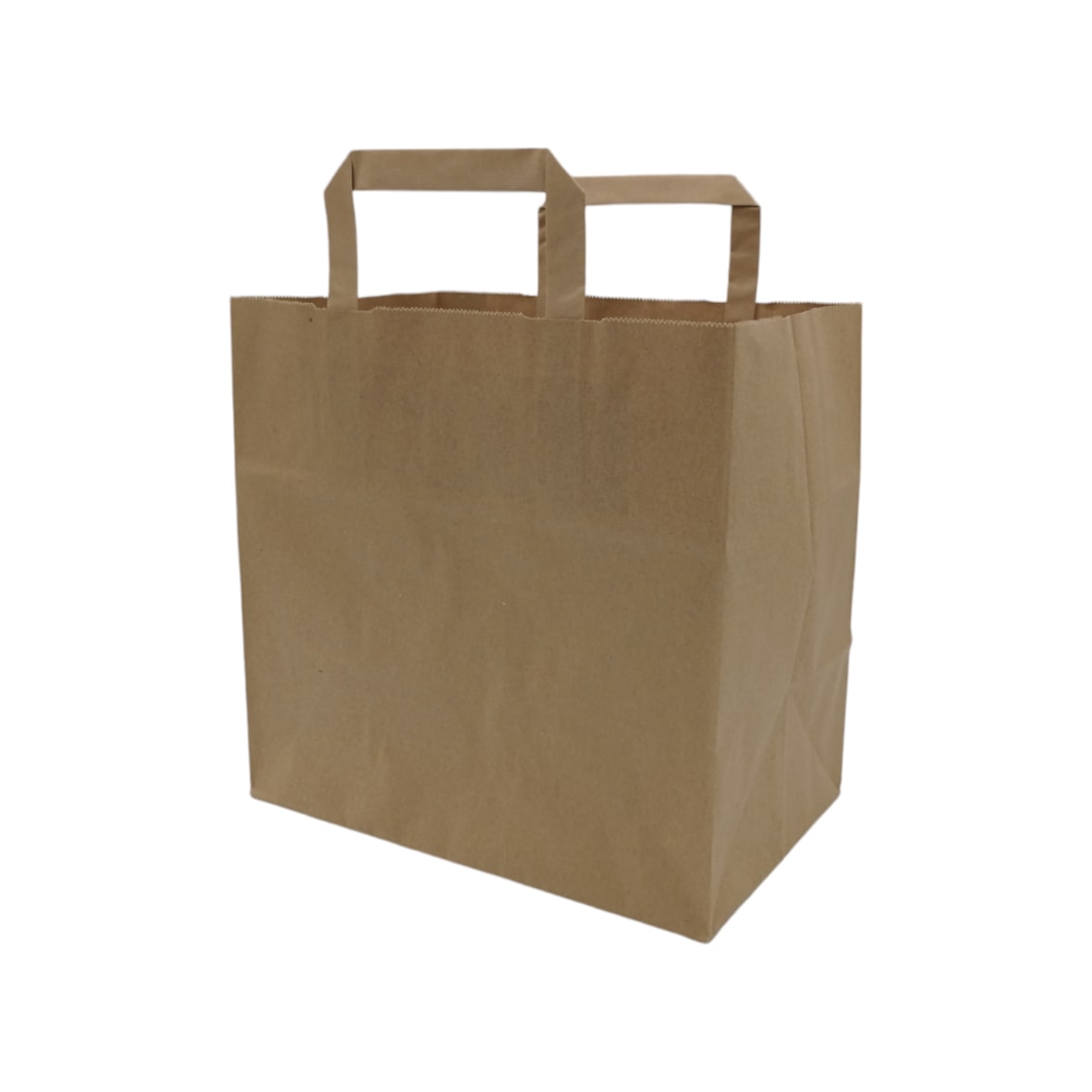 Sac papier kraft brun 26+17x25 cm avec poignées plates par 250