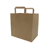 thumbnail of Sac papier kraft brun 26+17x25 cm avec poignées plates par 250