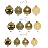 thumbnail of GLOUPIE Box 42 Palline Per Albero Di Natale In Vetro Resistente Oro, 3 Misure Ø 7, 6, 5 cm, In Diverse Finiture Color Oro