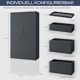 thumbnail of Metallschrank mit Hohe Schublade RUEL 195x90x40cm Anthrazit Büroschrank Aktenschrank Stahlschrank Fachbodenschrank Werkstattschrank