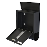 thumbnail of Briefkasten Wandbriefkasten Postkasten mit Zeitungsrolle Namensschild schwarz D1