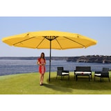 thumbnail of Sonnenschirm Meran Pro, Gastronomie Marktschirm mit Volant Ø 5m Polyester/Alu 28kg ~ gelb ohne Ständer