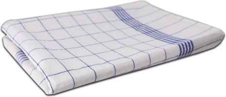 Geschirrtuch Farbe weiß/blau; VE=5 Stk. : 100% Baumwolle 60 g/m² : weiß/blau