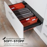 thumbnail of bümö office Aktenschrank mit Hängeregister-Schubladen abschließbar, Büroschrank Holz, 80cm breit in Nussbaum/Silber - Hängeregistratur für