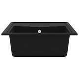 thumbnail of vidaXL Küchenspüle mit Überlauf Oval Schwarz Granit