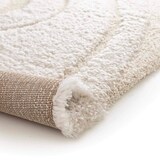 thumbnail of Tapis rectangulaire à poils longs motif ondulé écru 120 x 170 cm - Oviala