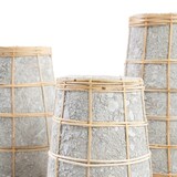 thumbnail of Bazar Bizar Vase en terre cuite rotin 14x14x26 cm gris béton naturel