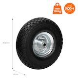 thumbnail of ECD Germany 2er Set Sackkarrenrad PU Vollgummi 3.00-4 Ø260x85mm, 120kg, Stahlfelge, pannensicher Ersatzrad