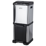 thumbnail of WellHome - Eco-afvalbak 32 liter met 3 compartimenten (2x8L en 1x16L), kleur Zilver - 32,4x21,2x77,4cm