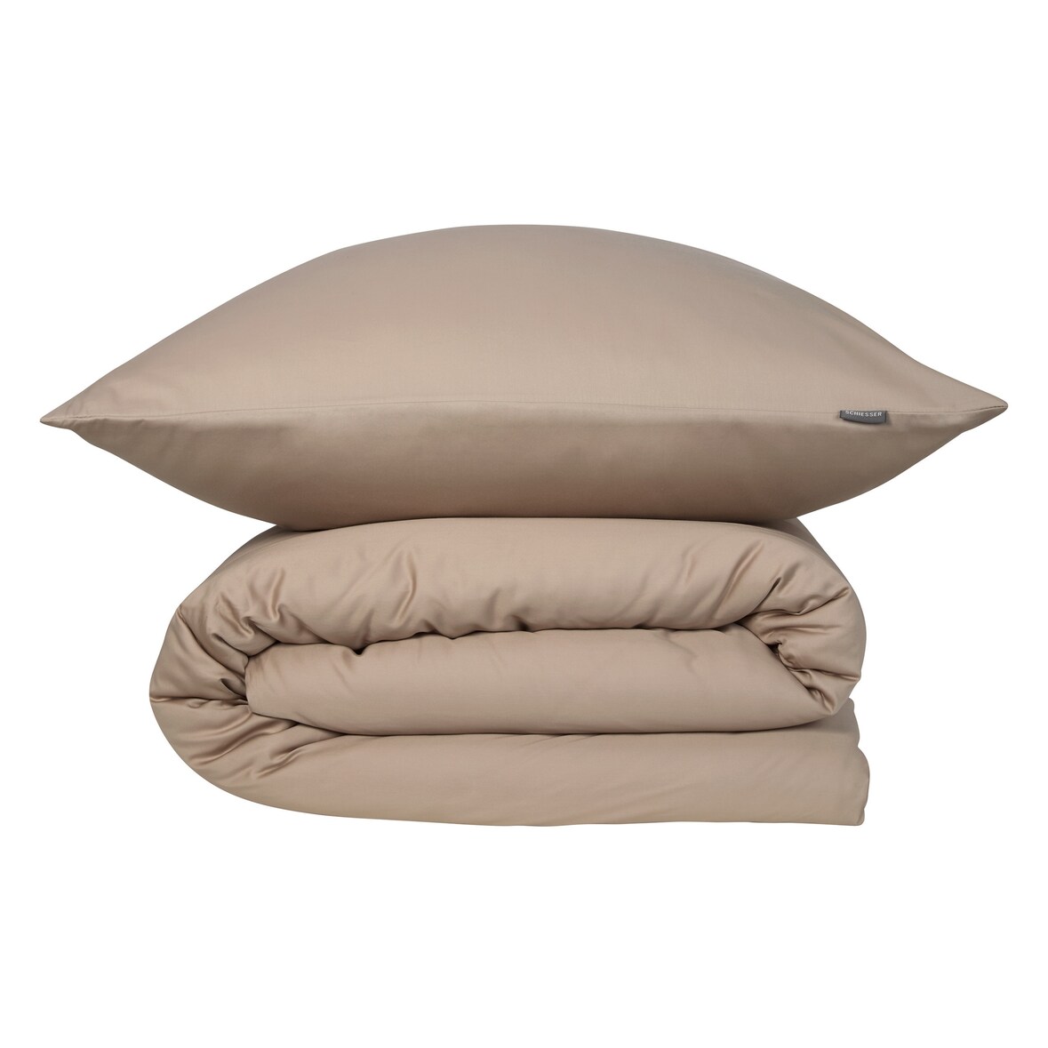 Schiesser Bettwäscheset Ella - Baumwollsatin - 2-teilig - 135 x 200 cm - Cappuccino