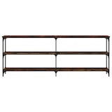 thumbnail of Décoshop26 - Table console avec étagères design industriel 200 x 29 x 75 cm bois d'ingénierie marron et métal DEC031799