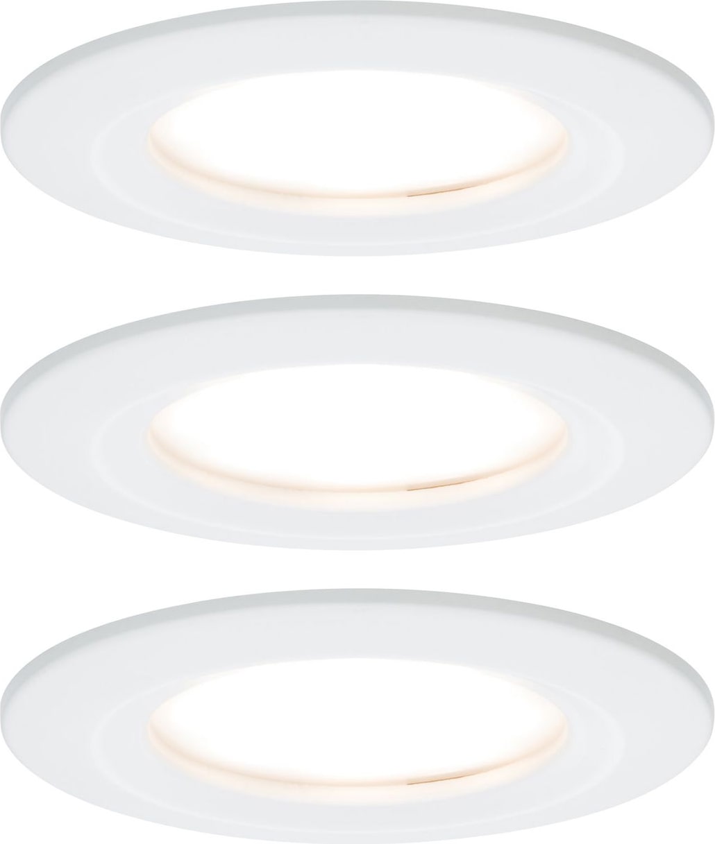 Paulmann LED Einbauleuchte 3-Step-Dim Nova Coin Basisset starr IP44 rund 78mm  Coin 3x6W 3x470lm 230V dimmbar 2700K Weiß matt 93496