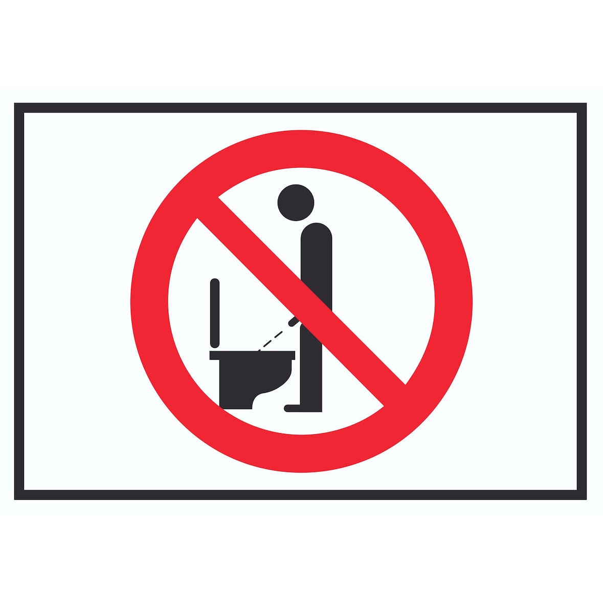 Bitte im Sitzen pinkeln Symbol Schild A0 (841x1189mm)