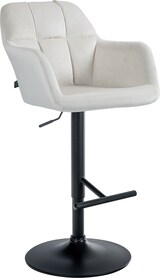 thumbnail of Barhocker TUBEL - Samt Creme 57x59x97 cm Schwarz | Barstuhl Höhenverstellbar Mit Lehne Drehbar Tresenhocker Tresenstuhl Kneipenhocker Kneipenstuhl