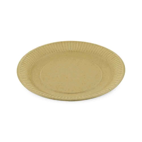 500 Pappteller rund FF Ø 23 x 1,5 cm kraft braun Snackteller mit Fettbarriere