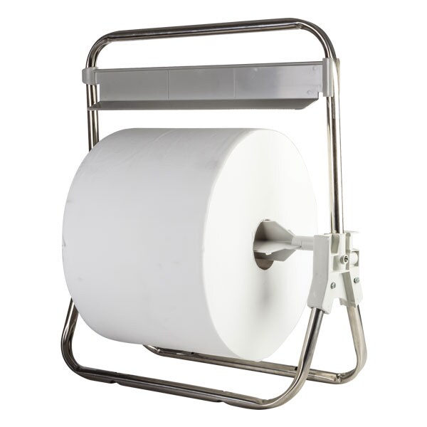 Medial International portarotolo industriale murale o d'appoggio in acciaio inox 400x350x790 mm venduto in confezione da 6 pezzi  di colore grigio