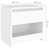thumbnail of Table de chevet Blanc 40x30x39 cm Aggloméré