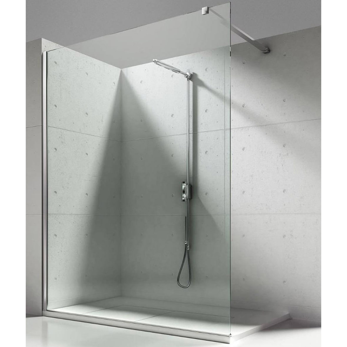 Walk In Dusche Begehbare Duschwand Glas Duschabtrennung Duschtrennwand Glastrennwand Glaswand mit NANO-Beschichtung (BxH) 800 x 2000 mm