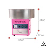 thumbnail of Romux® Machine à Barbe à Papa Rose avec Cuve de 52 cm | Machine Professionnelle en Acier Inoxydable pour événements et les fêtes - 1200 W et 220 V
