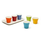 thumbnail of Excelsa set de 6 vasos para café con bandeja Coffee Color de porcelana 7,5 cl multicolor