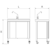thumbnail of Fregadero portátil automático agua fría 800x500x865 mm