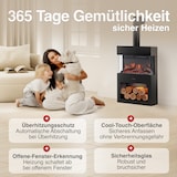 thumbnail of KAMINIO Elektrokamin HENRI mit Ofenrohr - Elektrischer Kaminofen mit Heizung, 3D-Flammeneffekt, LED-Ambientelicht, Holzfach, Fernbedienung - Schwarz