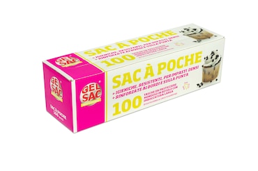 GEL - SAC * Sac a poche monouso in LDPE  cm.53 - Cartone da 9 confezioni da 100 pz. Azzurro trasparente.