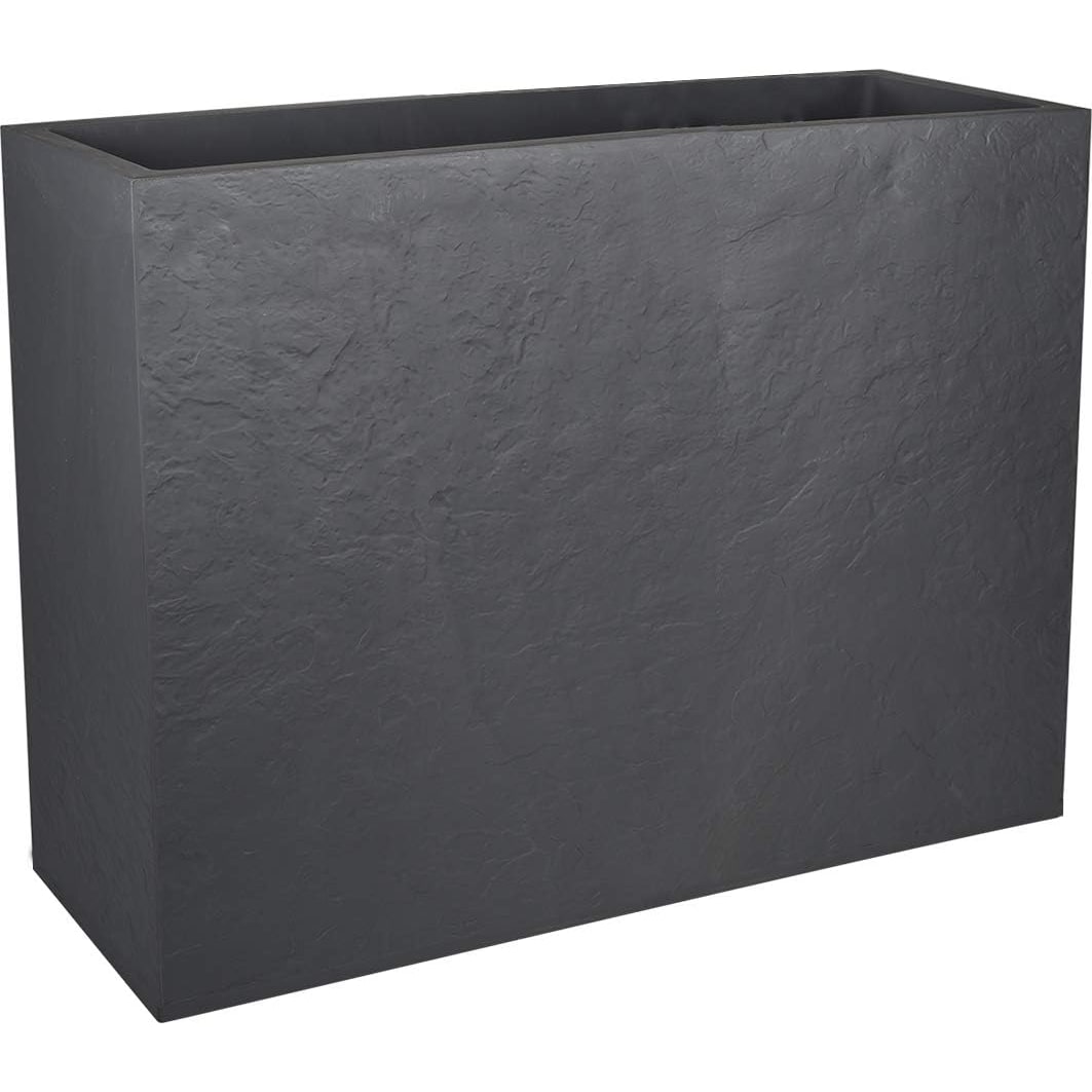 Jardinière rectangulaire volcania apparence pierre 46l - GRIS ANTHRACITE