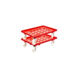 thumbnail of PROREGAL 2x Transportroller für Euroboxen 60x40cm mit Kunststoffräder rot | Gitter/Rasterdeck | 4 Lenkrollen | Traglast 300kg