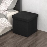 thumbnail of Intirilife Faltbare Sitzhocker 30x30x30 cm in PIANO SCHWARZ - Sitzwürfel Fußhocker Aufbewahrungsbox mit Stauraum und Deckel aus Stoff mit Mulden