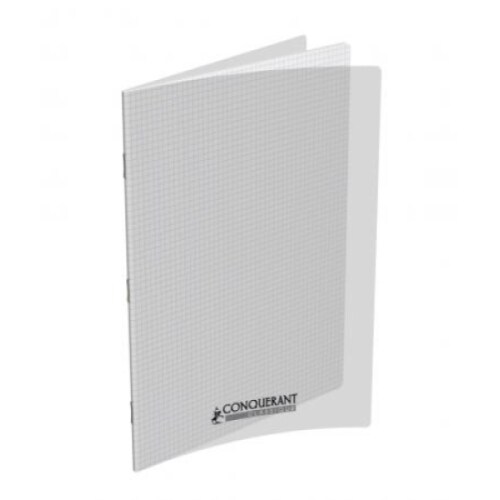 Lot de 20 Cahier Classique PP piqué 24x32, 48p./24 feuilles 90g/m², quadrillé 5x5, incolore