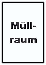 thumbnail of Müllraum Schild mit Text Abfall Mülltrennung hochkant A6 Rückseite selbstklebend