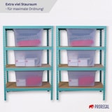 thumbnail of PROREGAL Aufbewahrungsbox mit Deckel 60L 6er Set Extra Groß Rollen transparent stapelbar Kunststoffbox Verschlussclips Stapelbox Aufbewahrungsbehälter