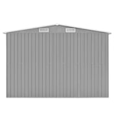 thumbnail of Helloshop26 - Caseta de jardín caseta almacén cobertizo exterior cobertizo robusto para herramientas 257 x 580 x 181 cm metal gris 02_0022175