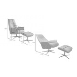 thumbnail of KAWOLA Relaxsessel FERREIRA Drehsessel Lederfaserstoff cognac mit Hocker